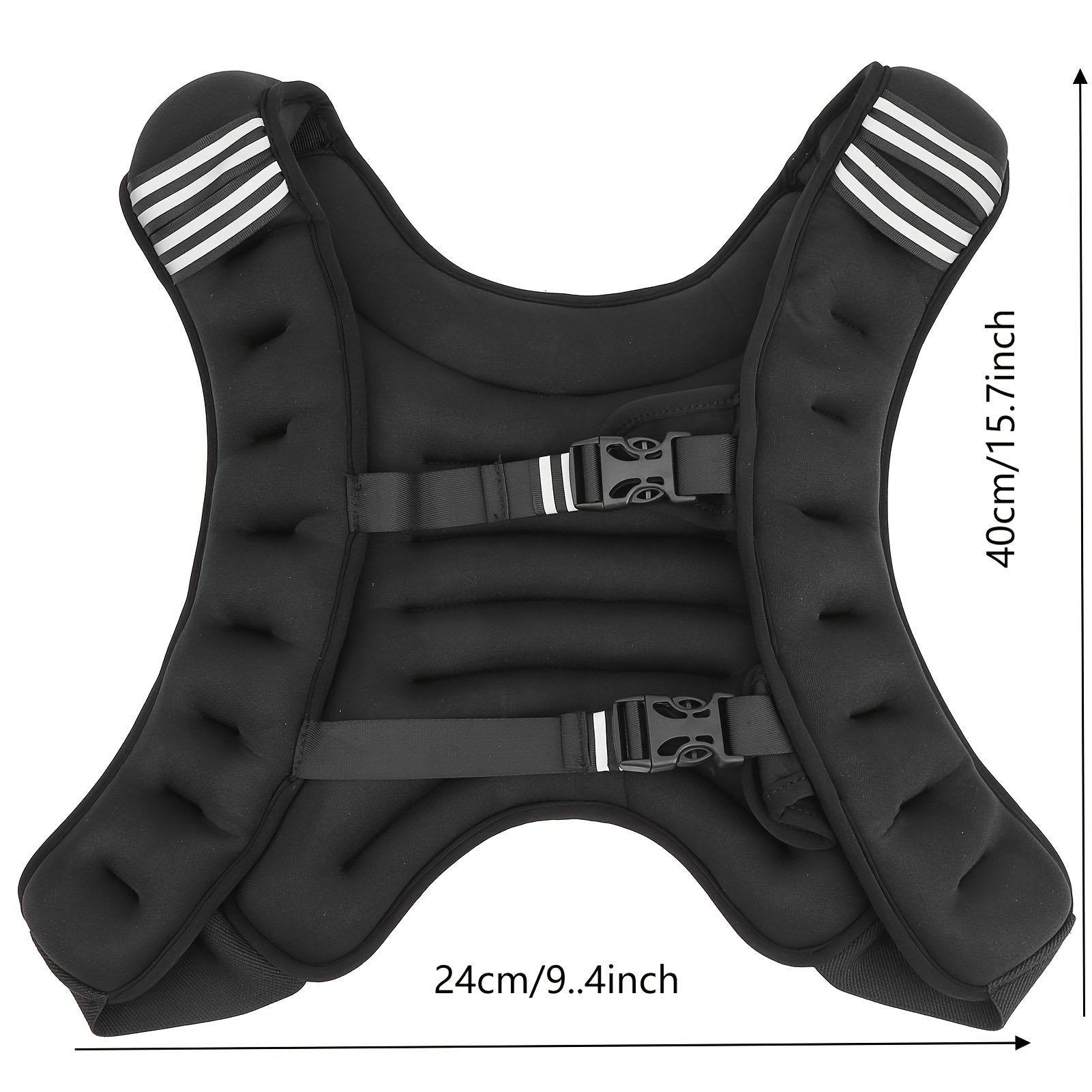 10kg Weighted Fitness Vest - Adjustable Bodyweight Trainer(Black)